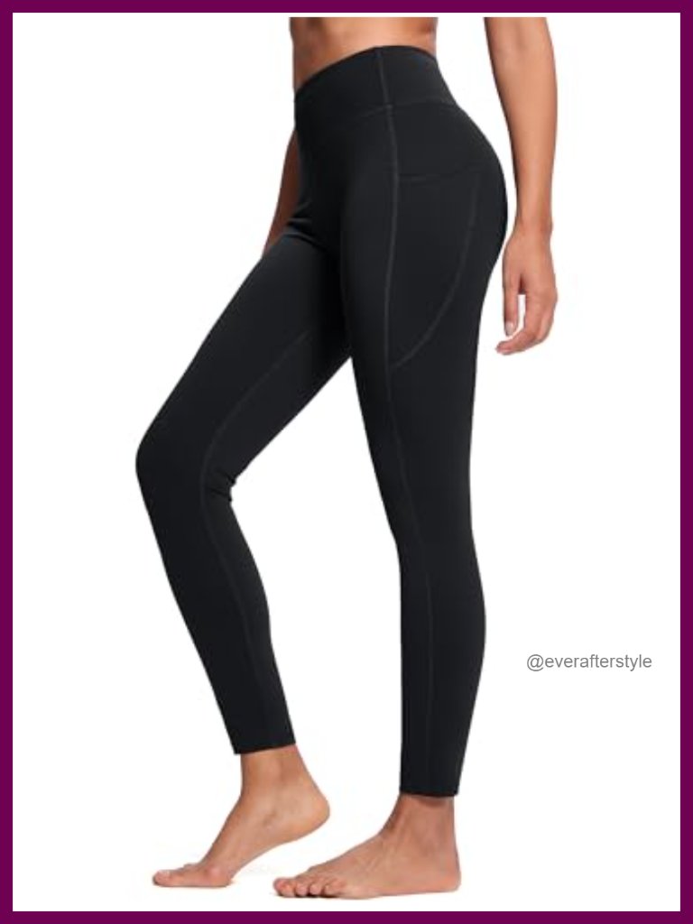 4-Pocket High Waist Yoga Leggings For Tall Women, Nylon Blend, 30-36" Inseam